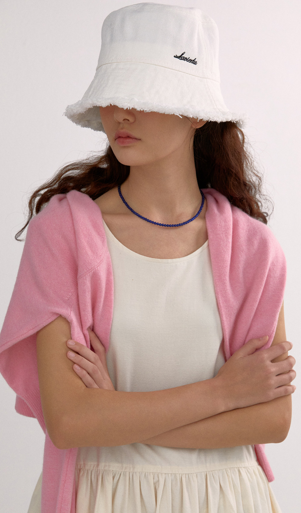 Cotton damage bucket hat (White,Black) 자체제작브랜드,30대여성의류,
